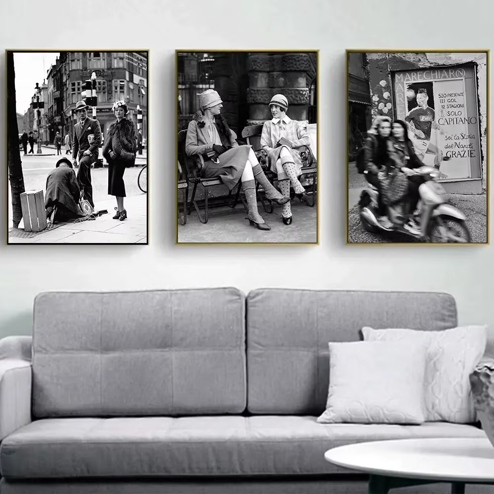 Photography Vintage - Pôster de rua vintage em preto