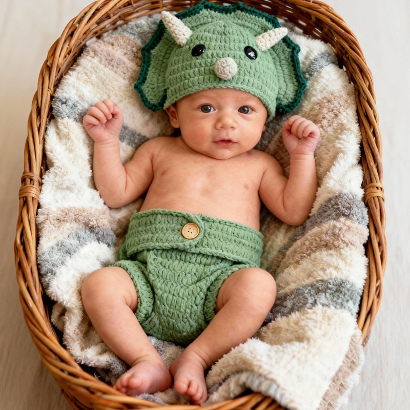2 pçs crochê dinossauro recém- - Photography Outfit avaliação e preço